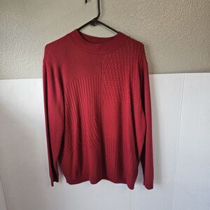 Alfred Dunner Red Sweater Sz 2x Made USA Holiday Christmas Fisherman Cozy V0463